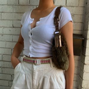 WHITE BUTTONED CROP TOP| Fit XS/S